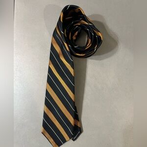 Wolf Brothers Black and Gold Striped Men's Tie